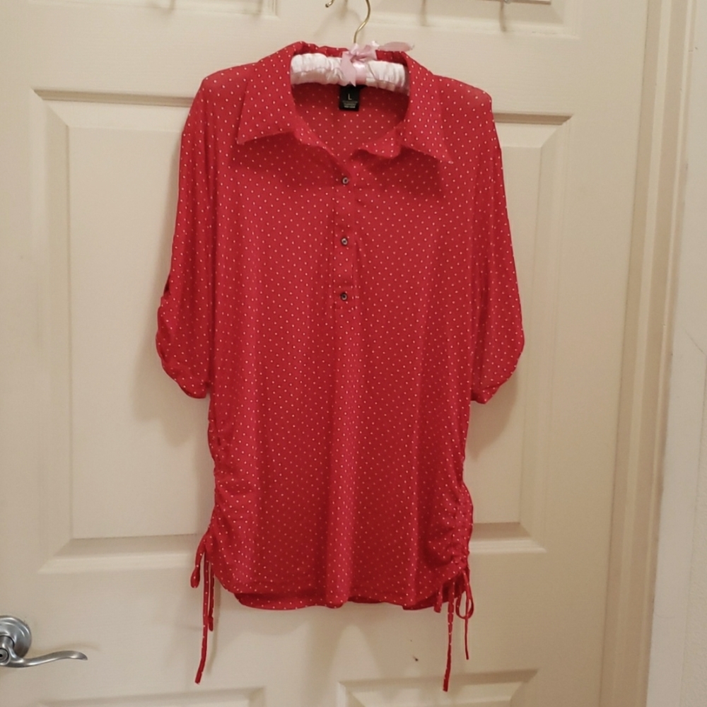 Amang NY Red polkadot blouse